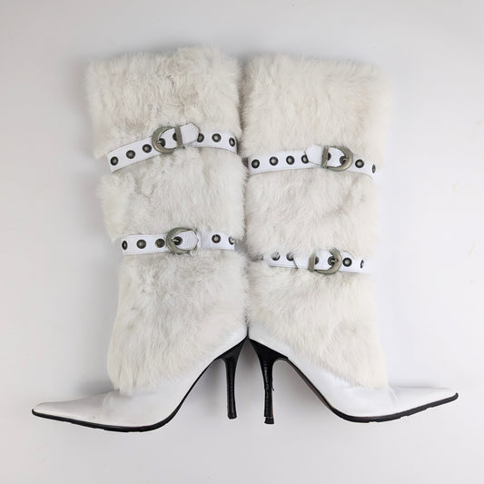 White Fur El Dantes Boots - EU38 | UK5 | US6.5