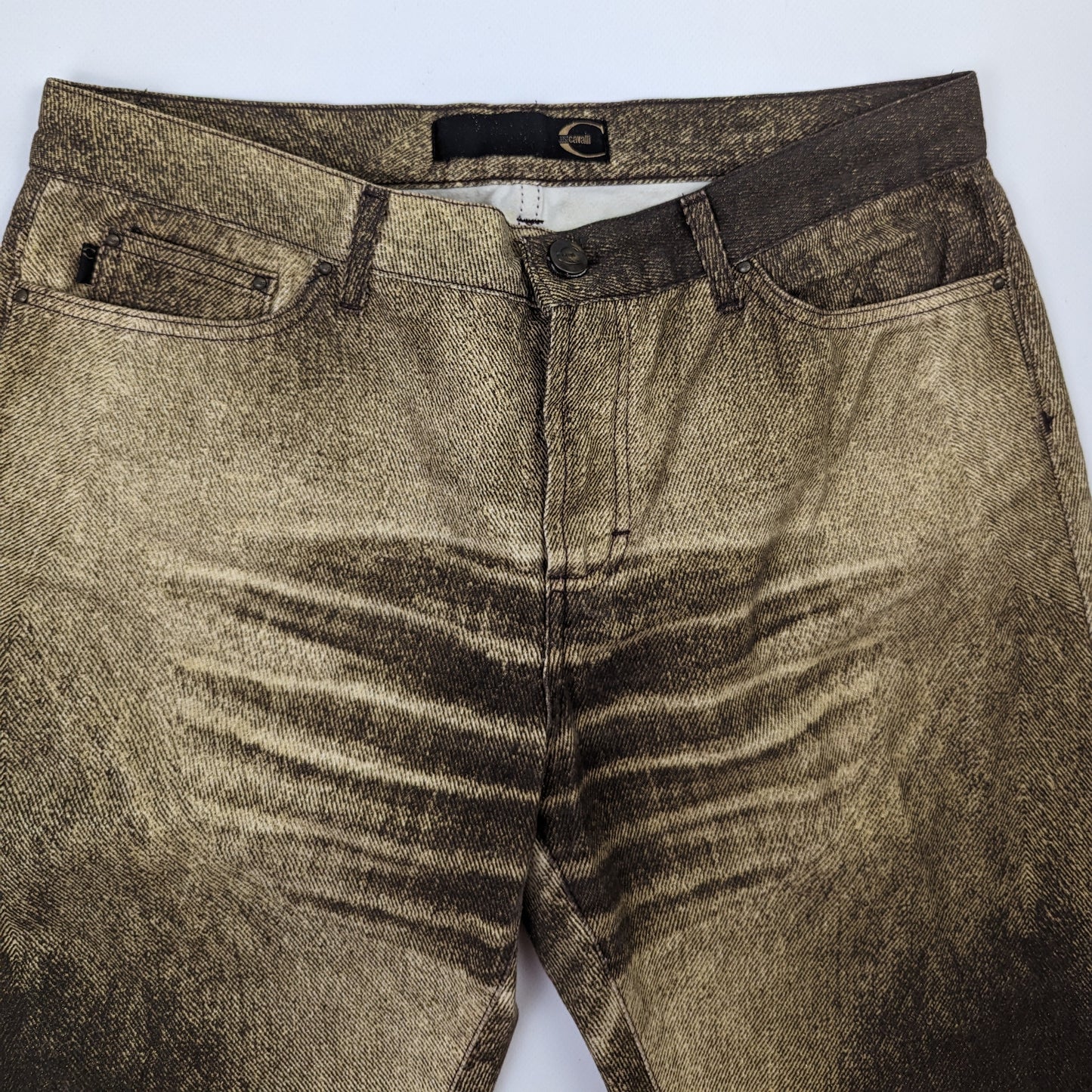 Roberto Cavalli faded khaki gold jeans - M