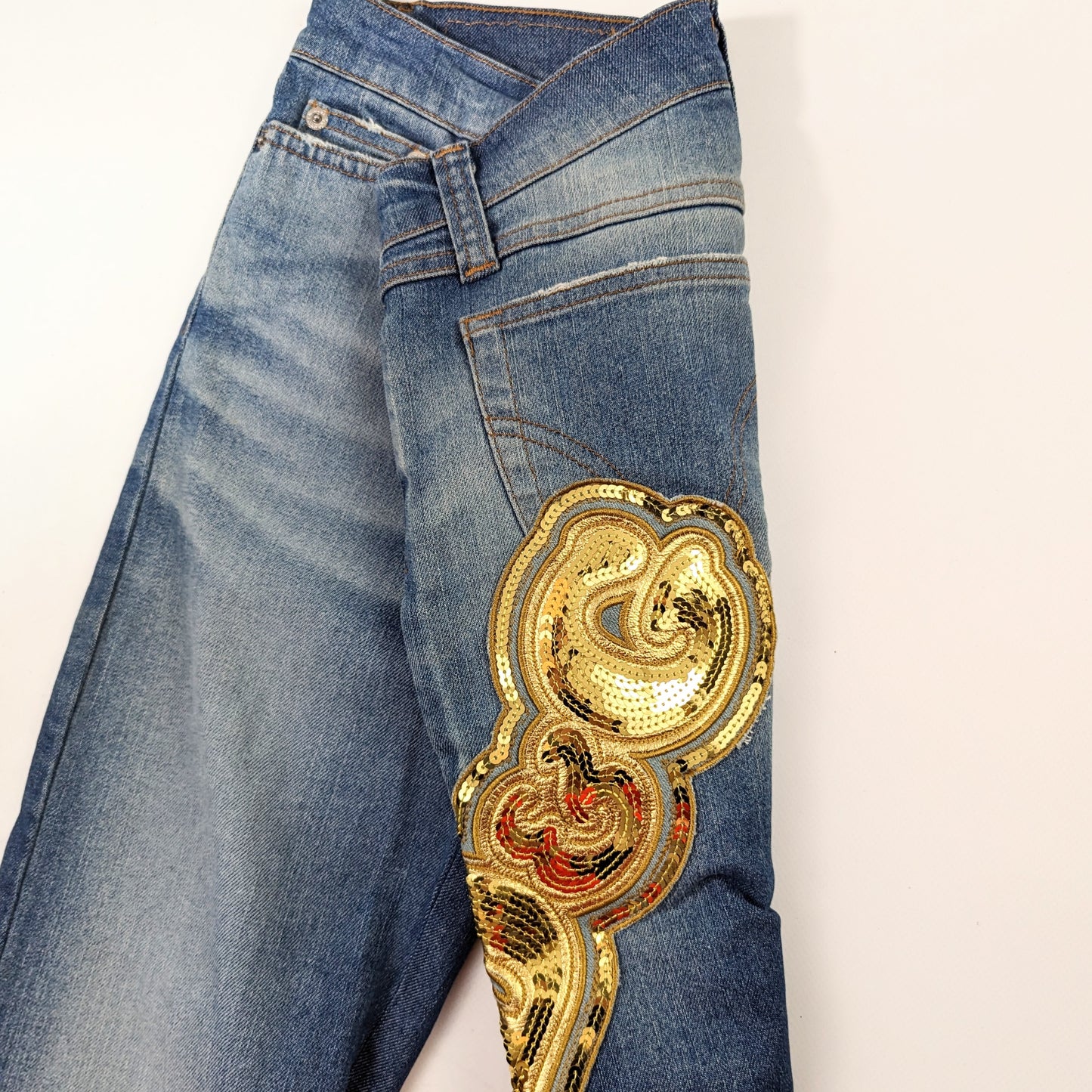 Dolce & Gabbana jeans with rhinestone initials - S