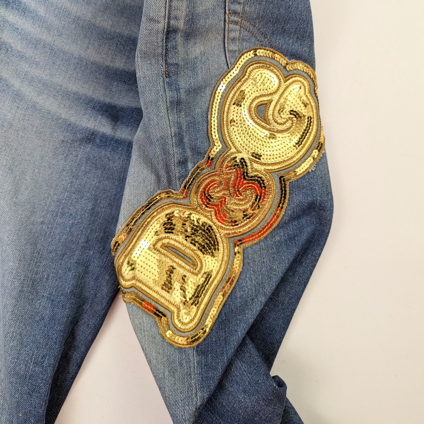 Dolce & Gabbana jeans with rhinestone initials - S