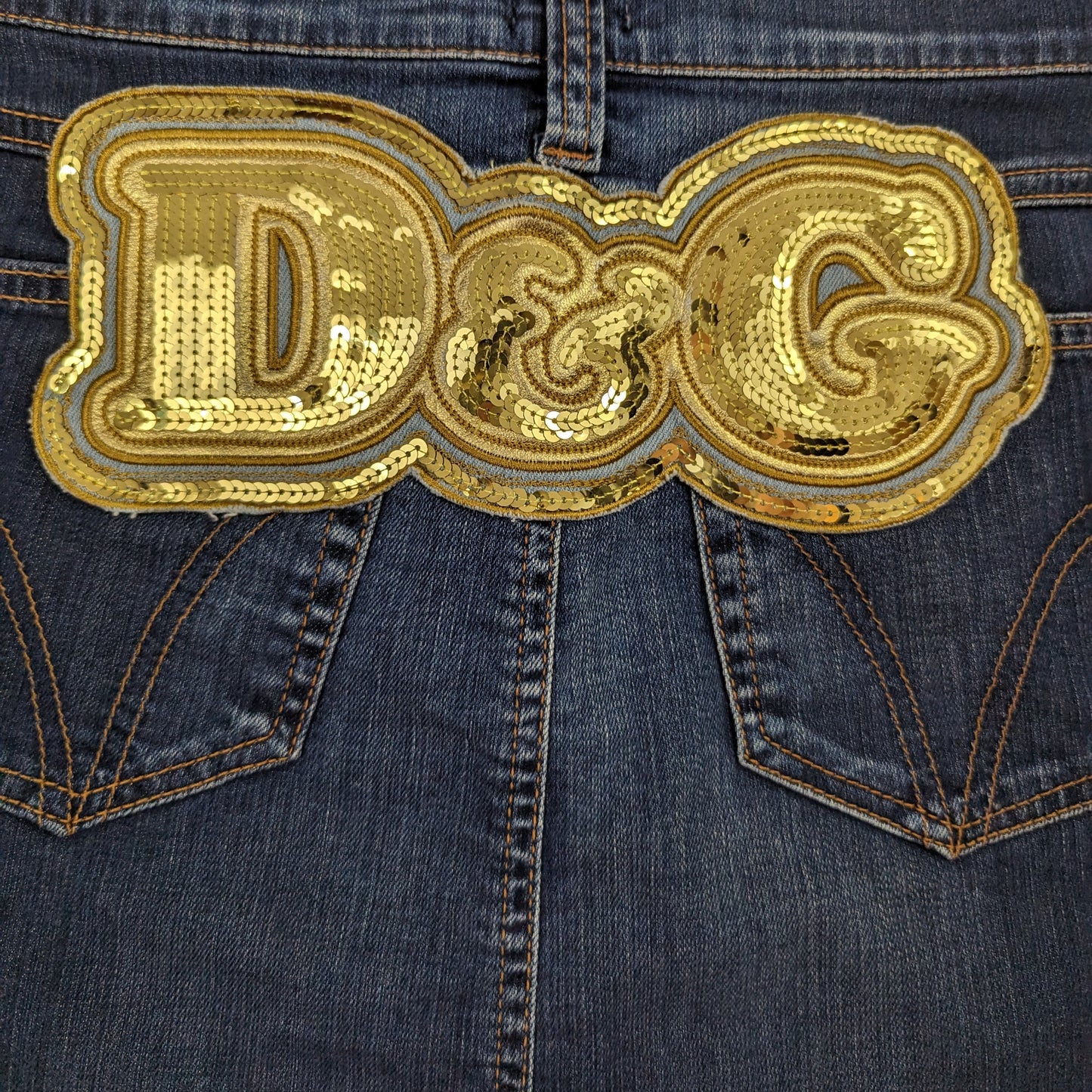 Dolce & Gabbana jeans miniskirt with rhinestones - M