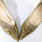 Dior pumps by Galliano green gold initial A/W 2000 - EU37|UK4|US6