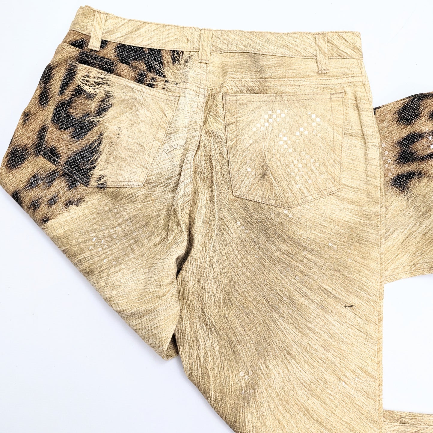 Roberto Cavalli glittering leopard jeans pants -M