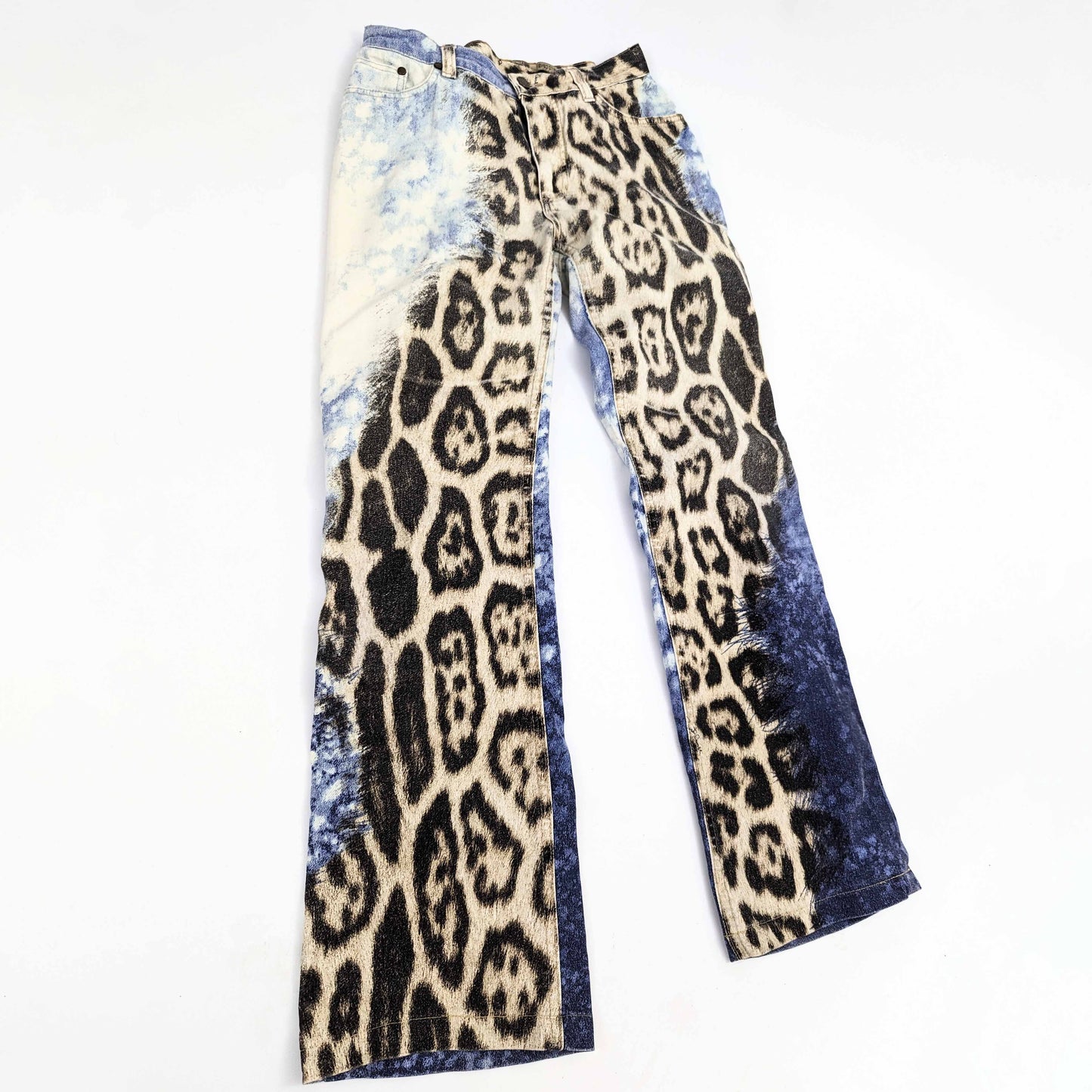 Roberto Cavalli blue animal pattern jeans - S