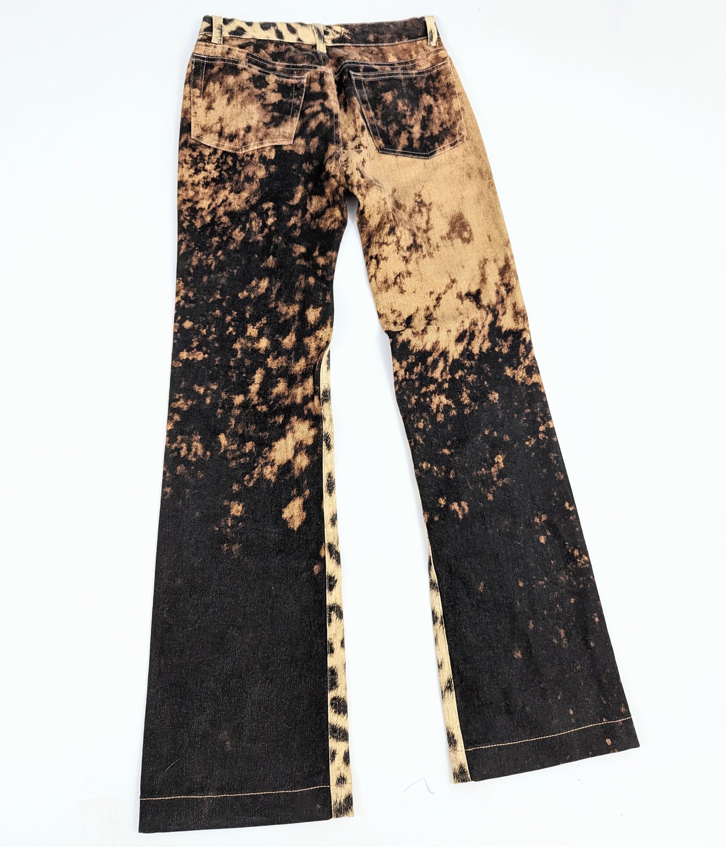 Roberto Cavalli leopard fur trompe l'oeil jeans pants - XS