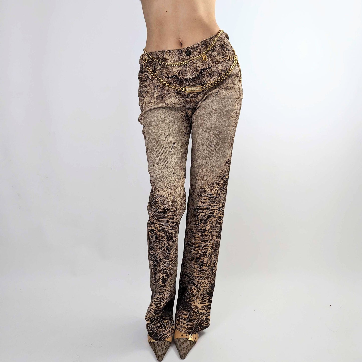 Roberto Cavalli Jeans Brown Psychedelic Print - S