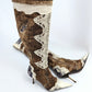 El Dantes brown thigh high boots decorated with pearl and lace - EU37|UK4|US6