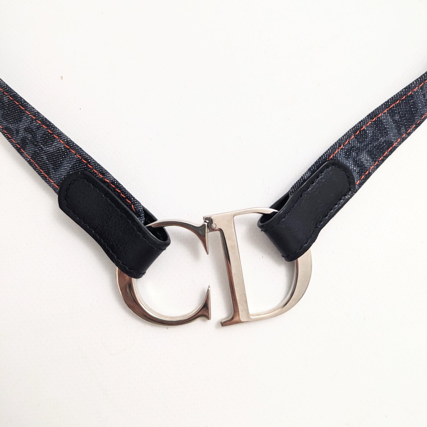 Monogrammed denim belt Dior by Galliano S/S 2006