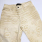 Beige stretch straight jeans decorated with Cavalli logo - S/M