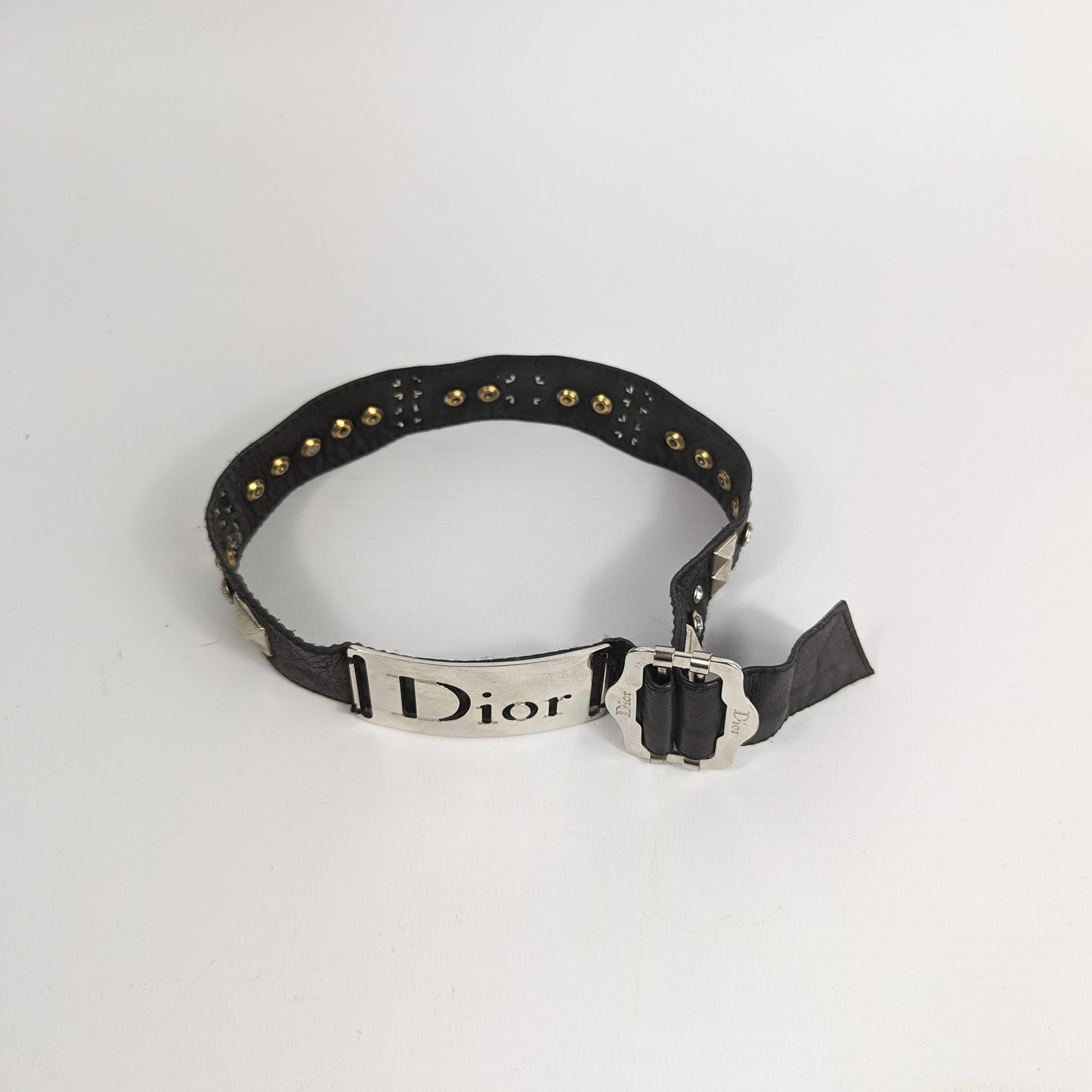 Collier ras de coup cuir Dior by Galliano