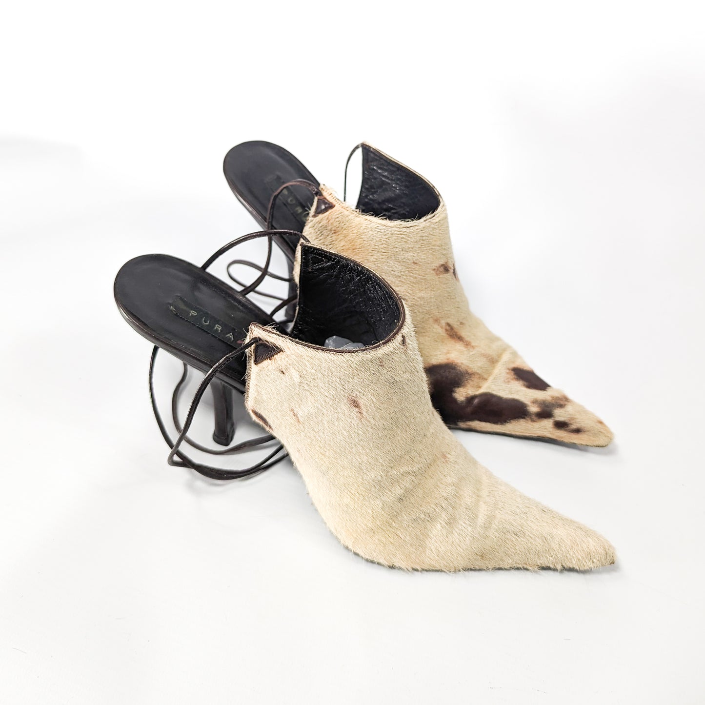 Furry lace-up mules - EU37|UK4|US6