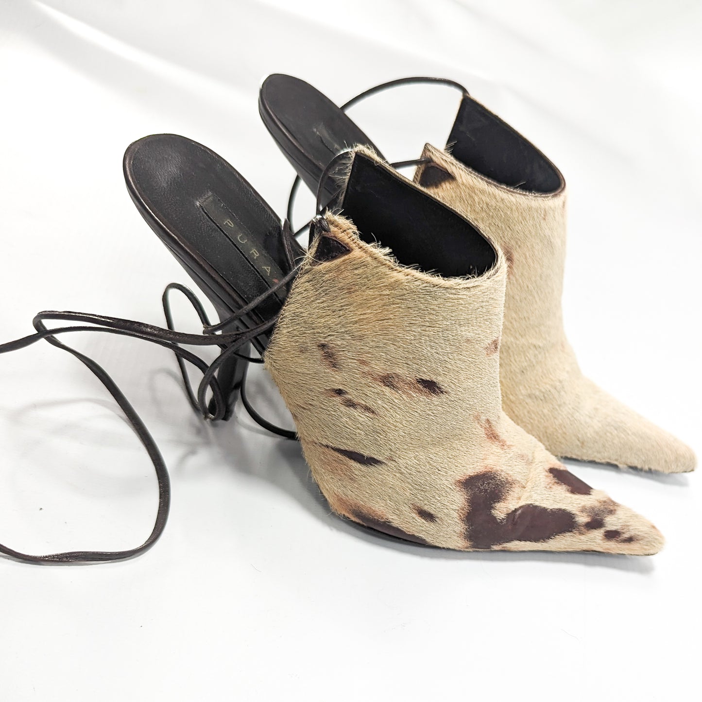 Furry lace-up mules - EU37|UK4|US6