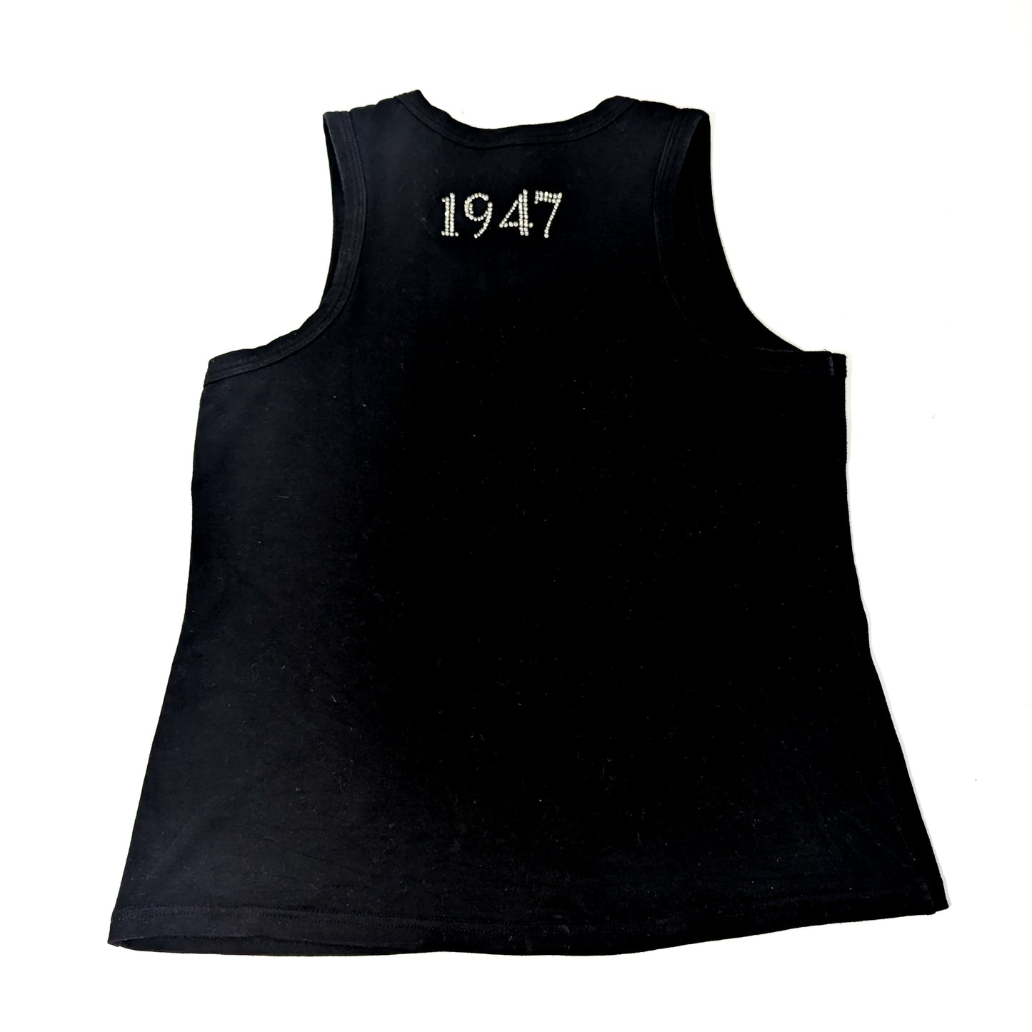 Black “J’adore Dior” tank top with rhinestones