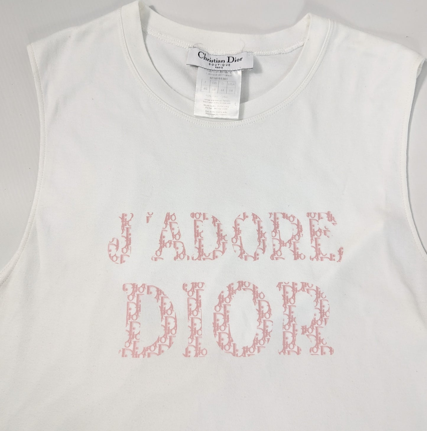 I love Dior tank top white pink - L