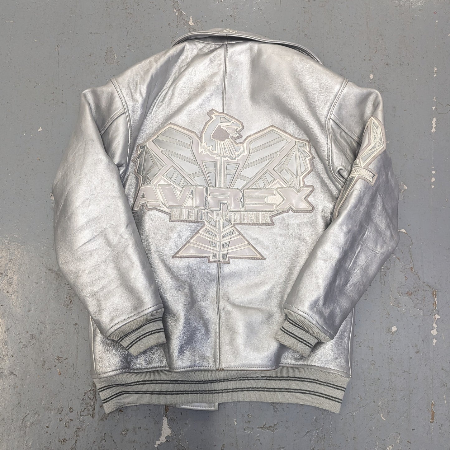 Avirex Silver Leather Jacket