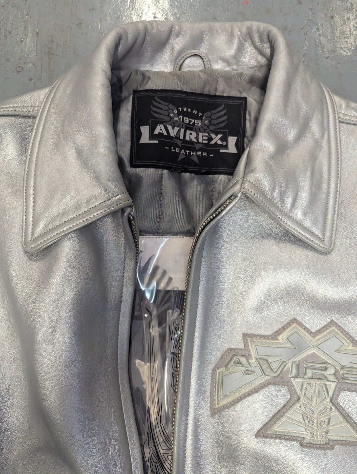 Avirex Silver Leather Jacket