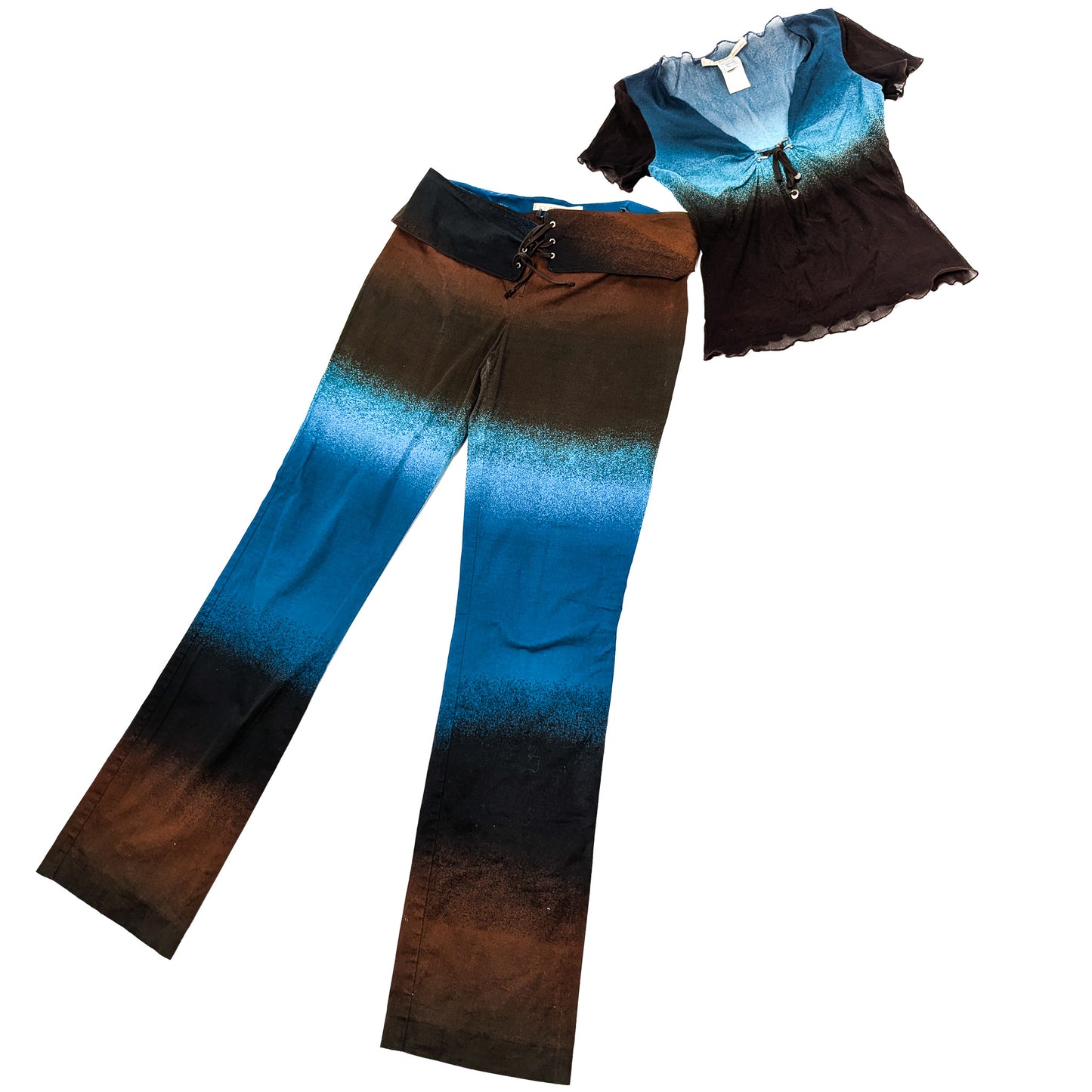 Roberto Cavalli tie and dye top and pants set