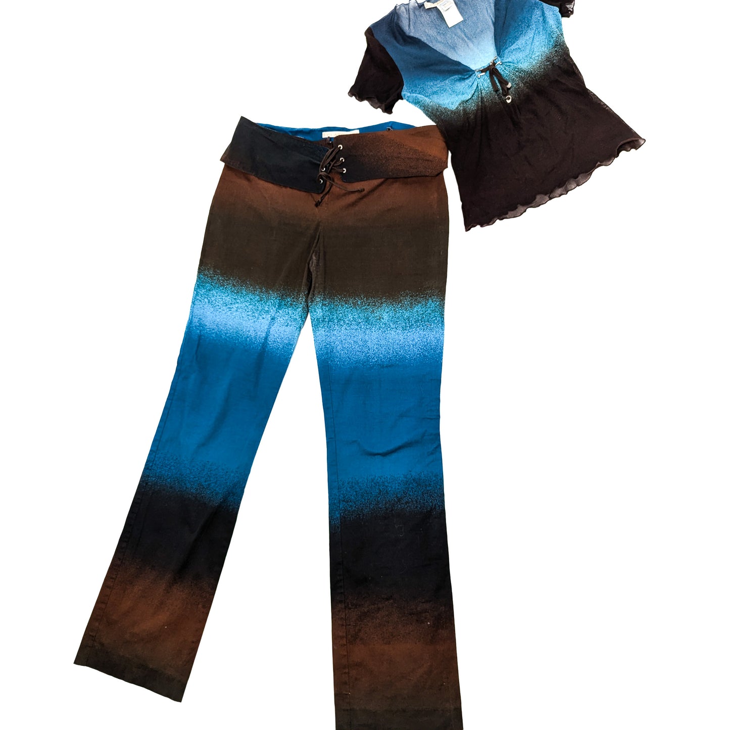 Roberto Cavalli tie and dye top and pants set