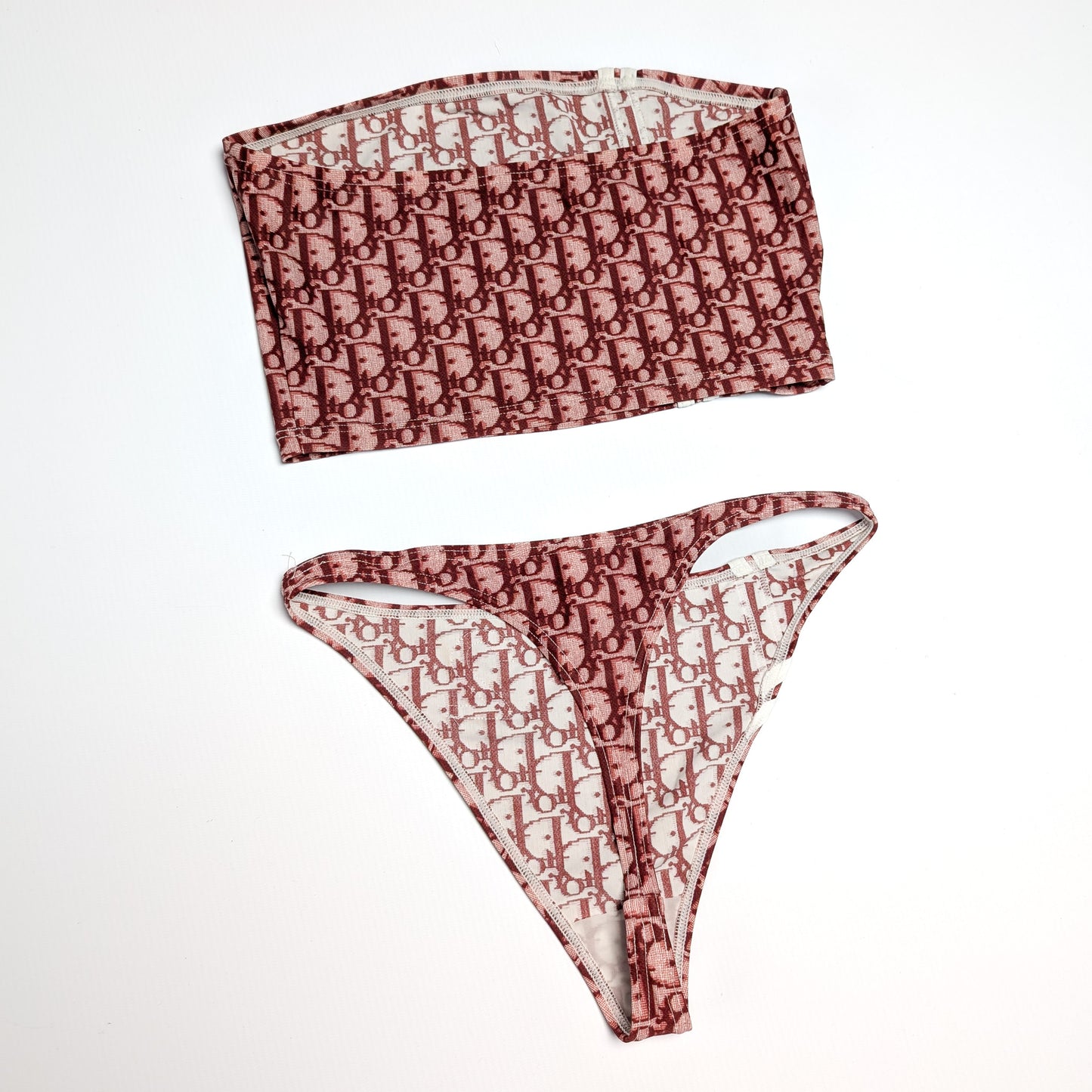 Dior burgundy monogram bikini by Galliano - S/S 2002