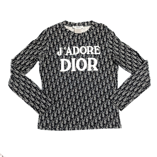 "J'adore Dior" monogram long-sleeved t-shirt