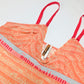 Galliano "Gazette" orange mesh tank top