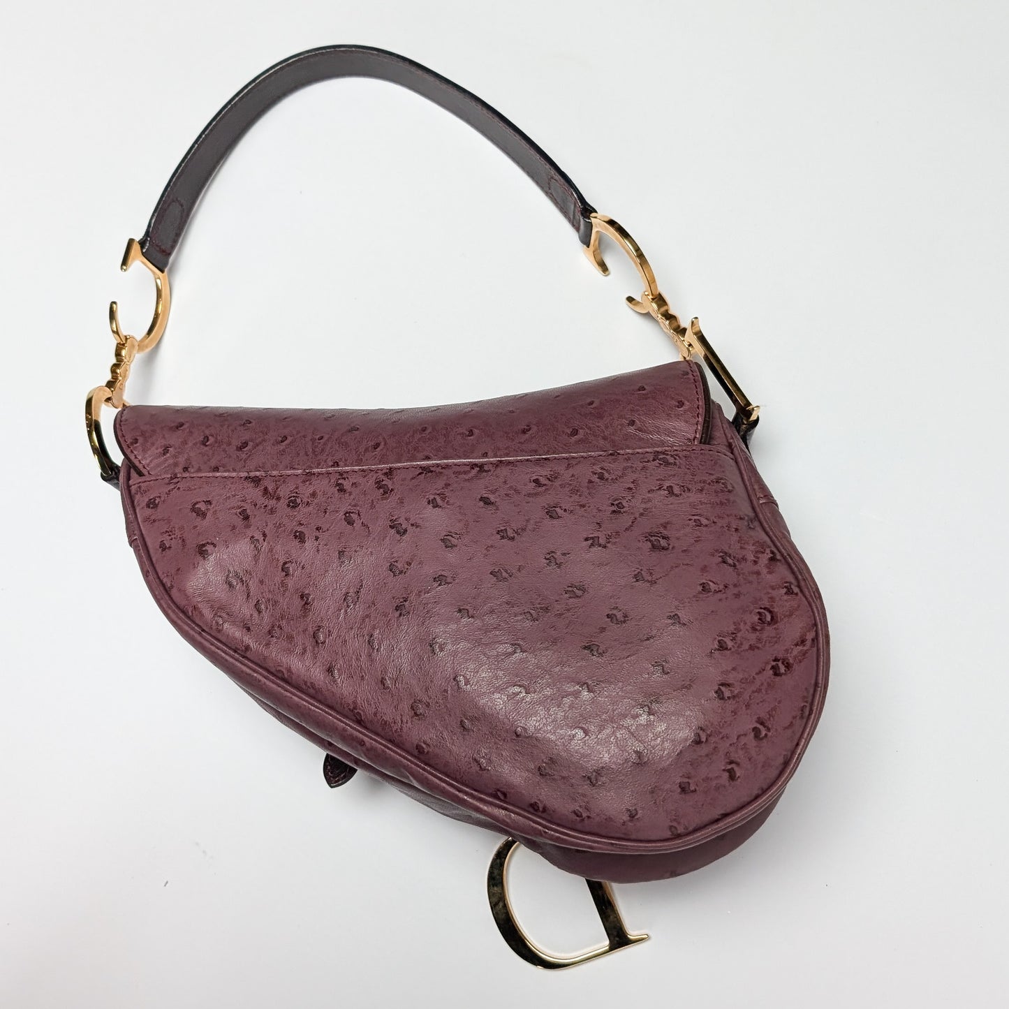 Purple Saddle Bag in Dior Ostrich Leather by Galliano - F/W 2000