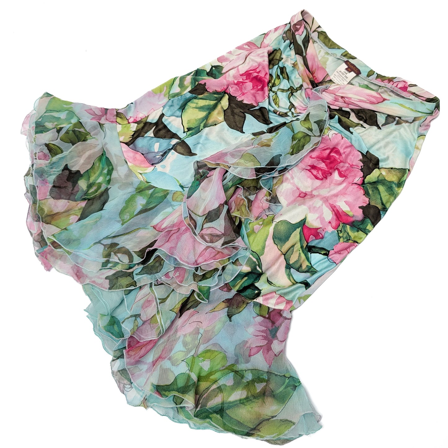 Vintage floral silk skirt/top