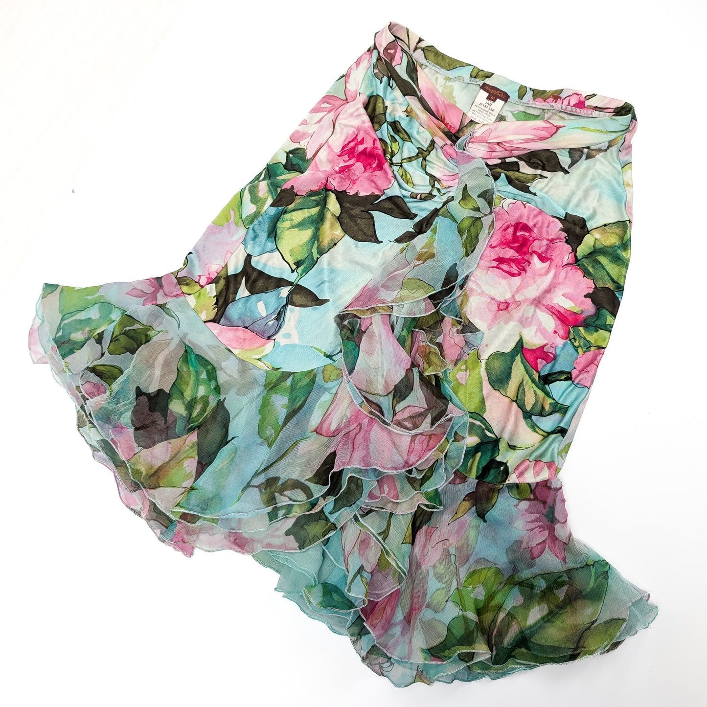 Vintage floral silk skirt/top