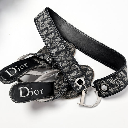 Dior monogrammed denim belt by Galliano