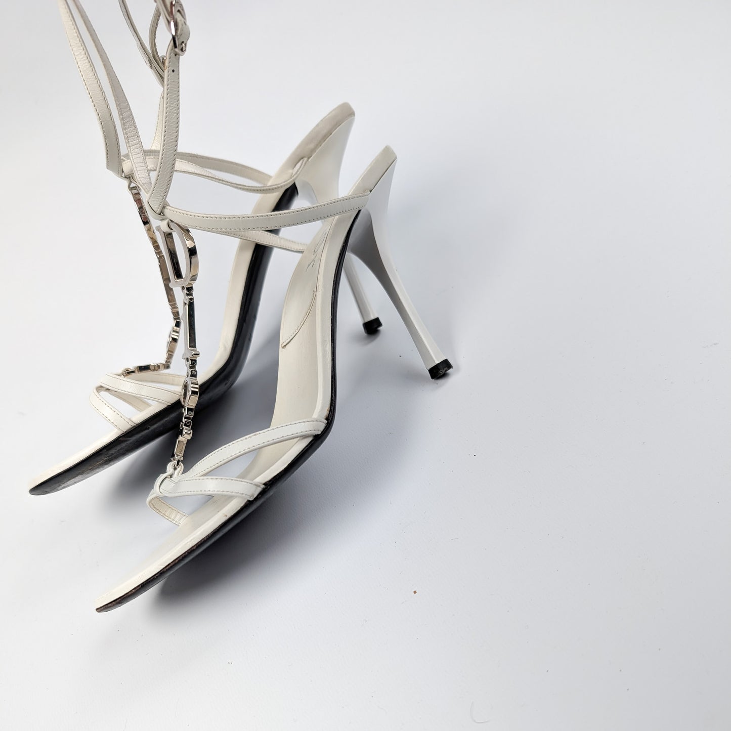 Dior by Galliano White Logo Sandals - EU39.5|6.5UK|8.5US