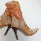 El Dantes beige ankle boots in patchwork suede and beige leather - 38FR/5UK/6US