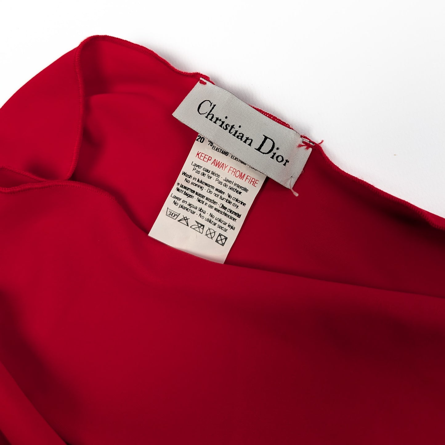 Dior red pareo skirt by Galliano