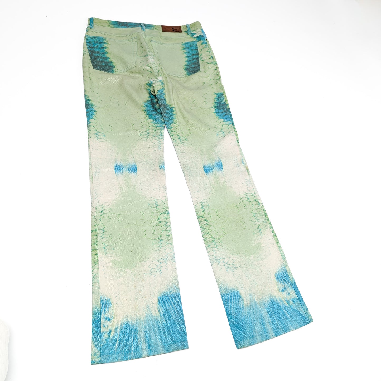 Roberto Cavalli Green Python Print Jeans - M