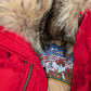Dsquared2 short red fur puffer jacket