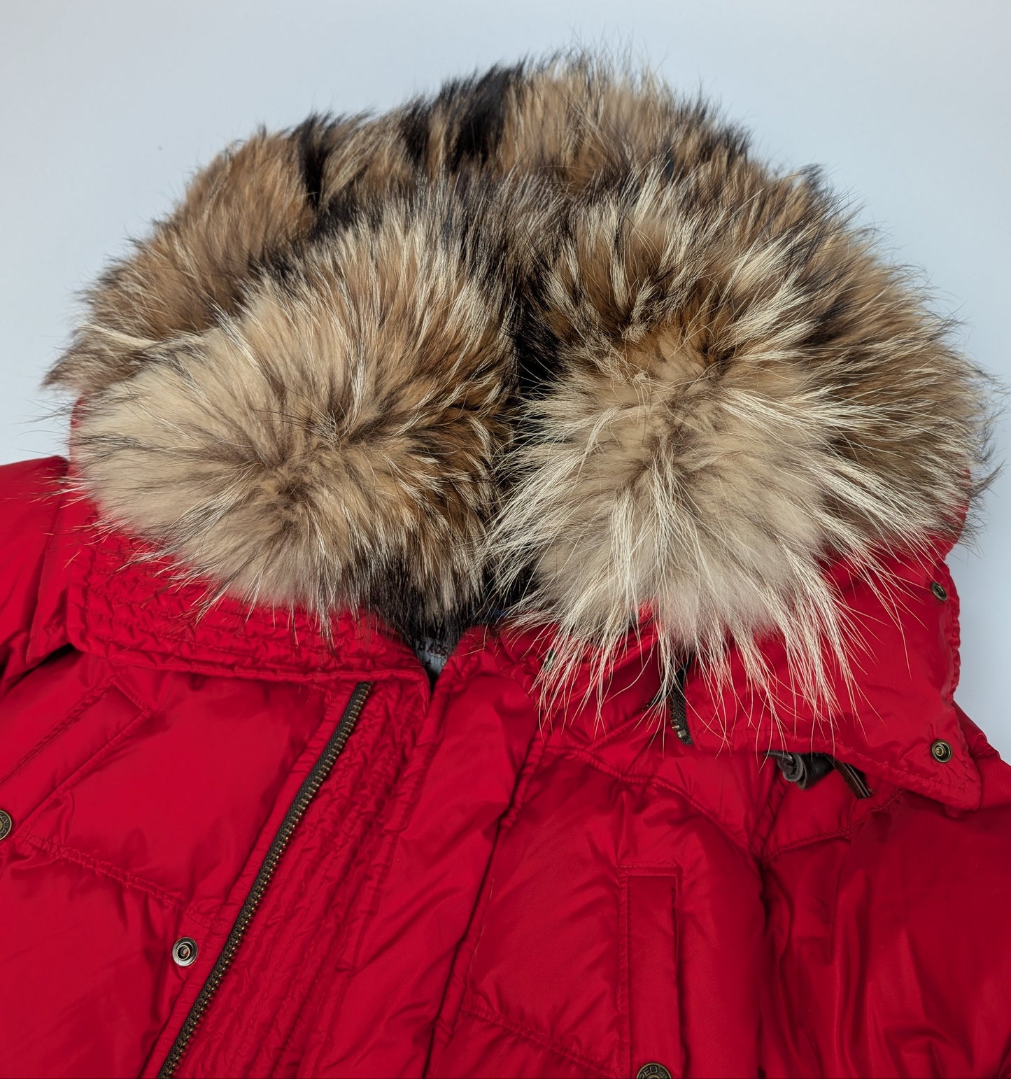 Dsquared2 short red fur puffer jacket