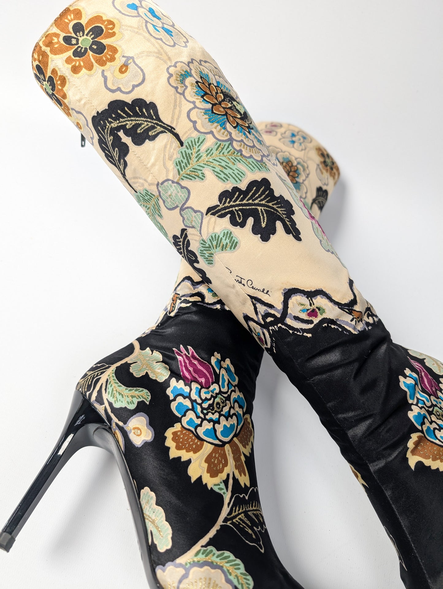 Roberto Cavalli Cheongsam S/S 2003 Boots - EU38|UK5|US7