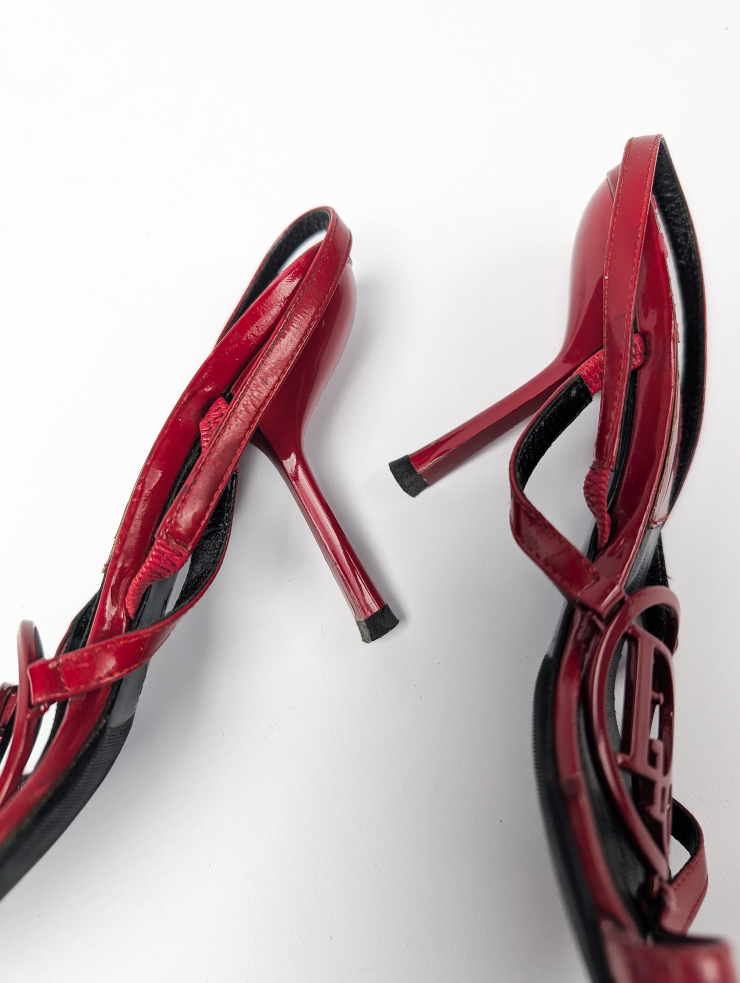 Dior Logo Red Patent Sandals by Galliano - EU38|UK5|US7