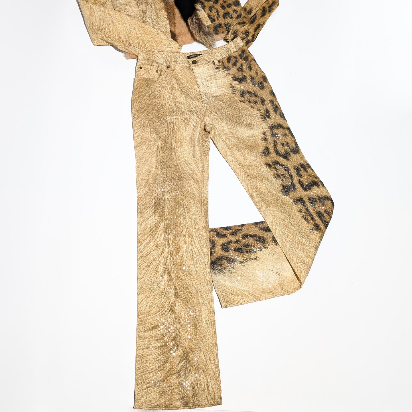 Roberto Cavalli leopard fur set