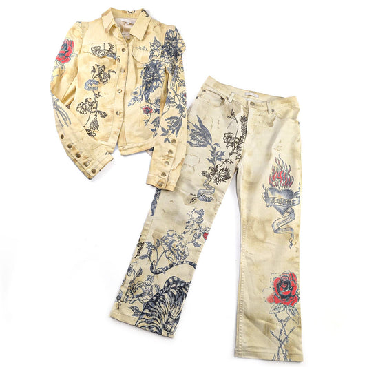 Cavalli "tattoo" pants set S/S 2003 - M