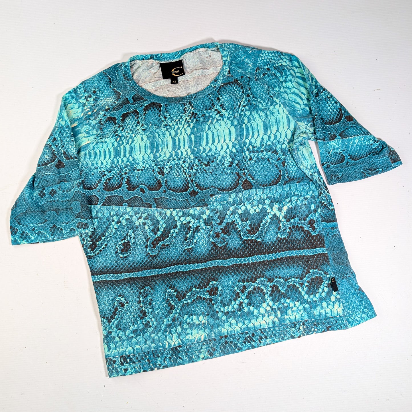Cavalli Animal Print Blue Trousers Set - XL