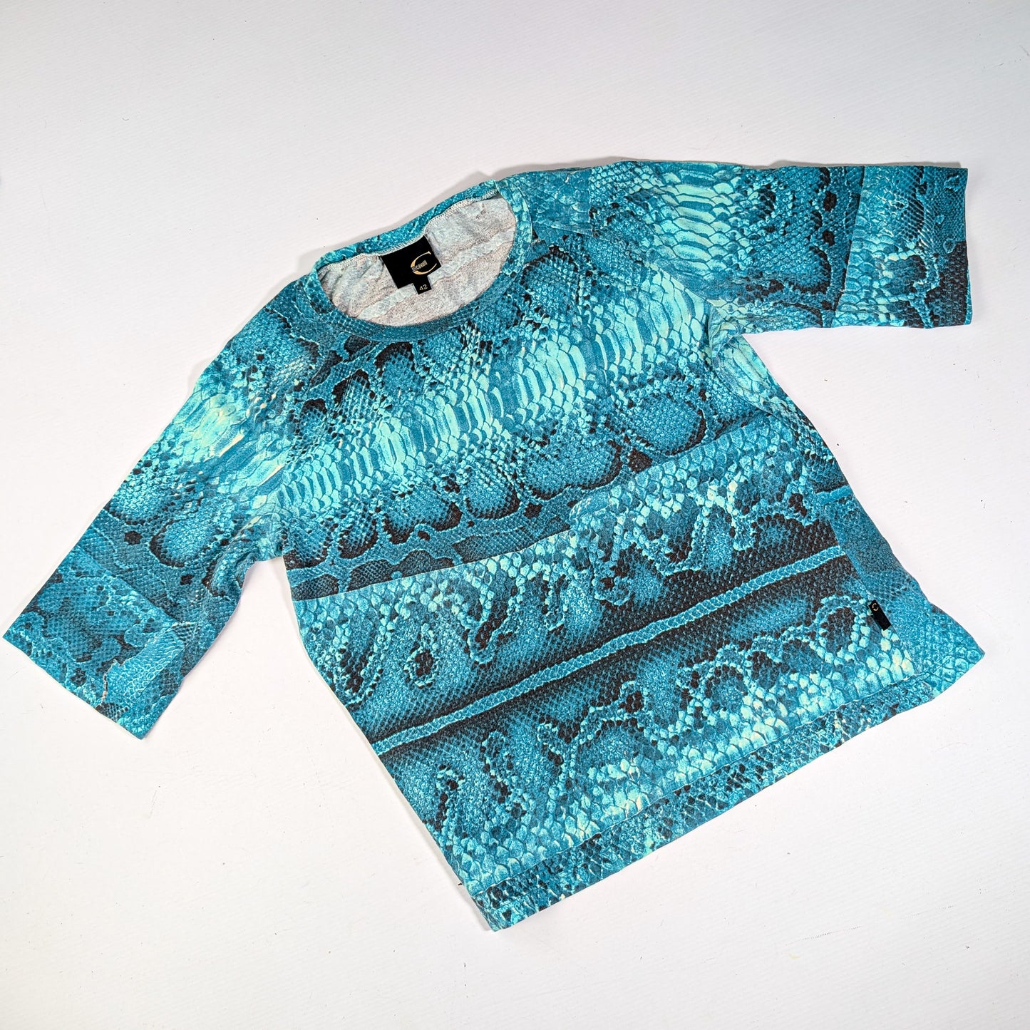 Cavalli Animal Print Blue Trousers Set - XL