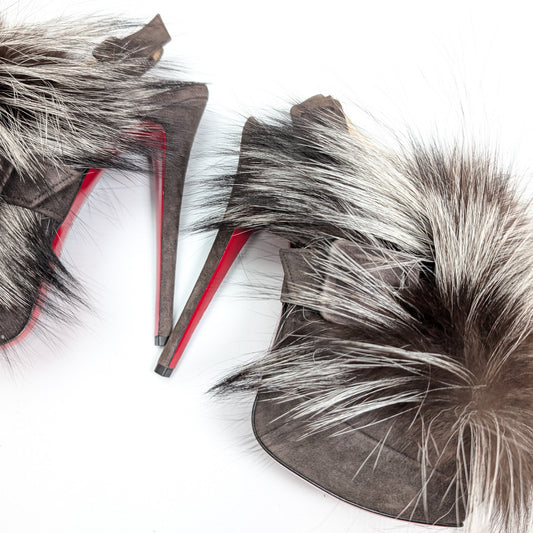 Christian Louboutin fur slingback - EU37|4UK|6US