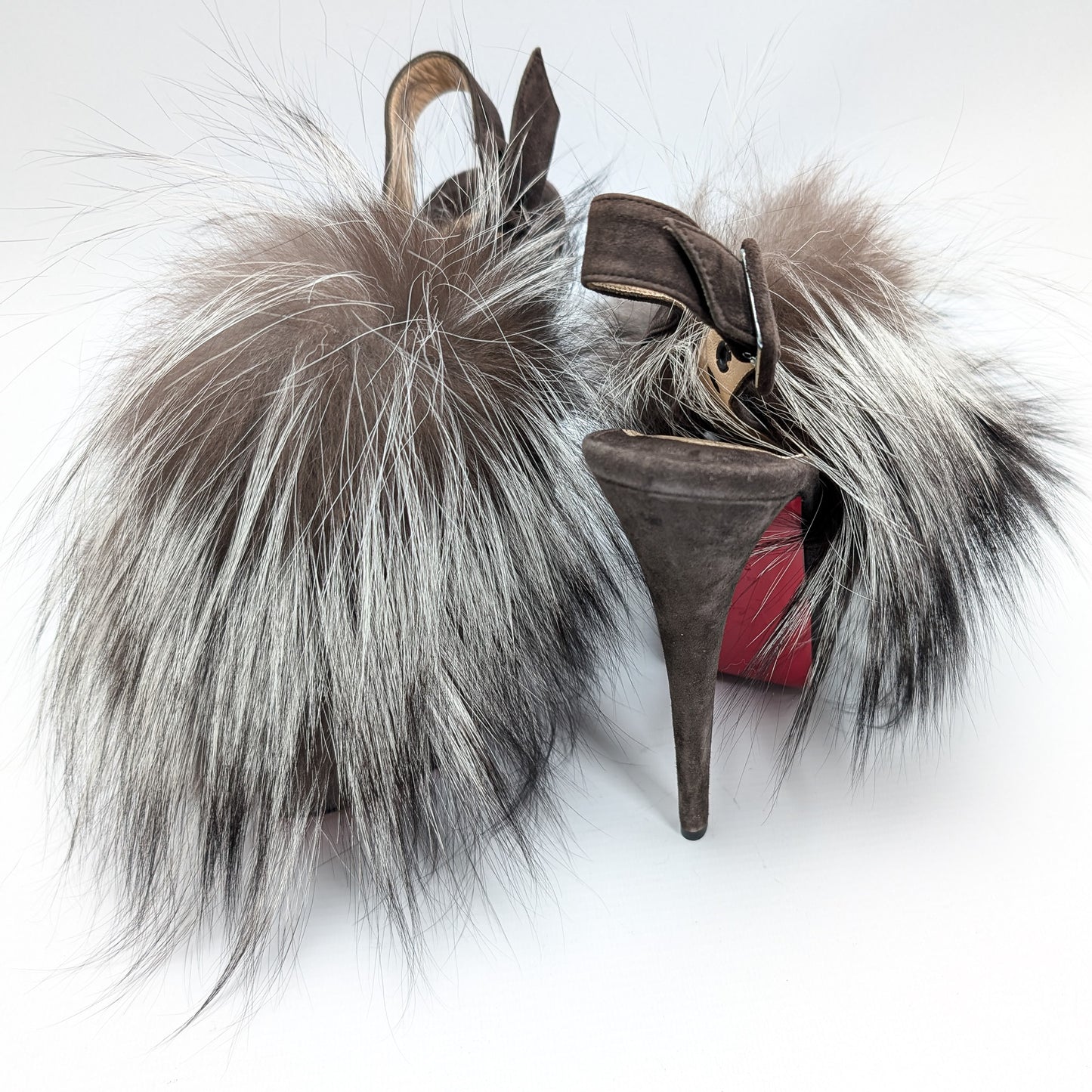 Christian Louboutin fur slingback - EU37|4UK|6US