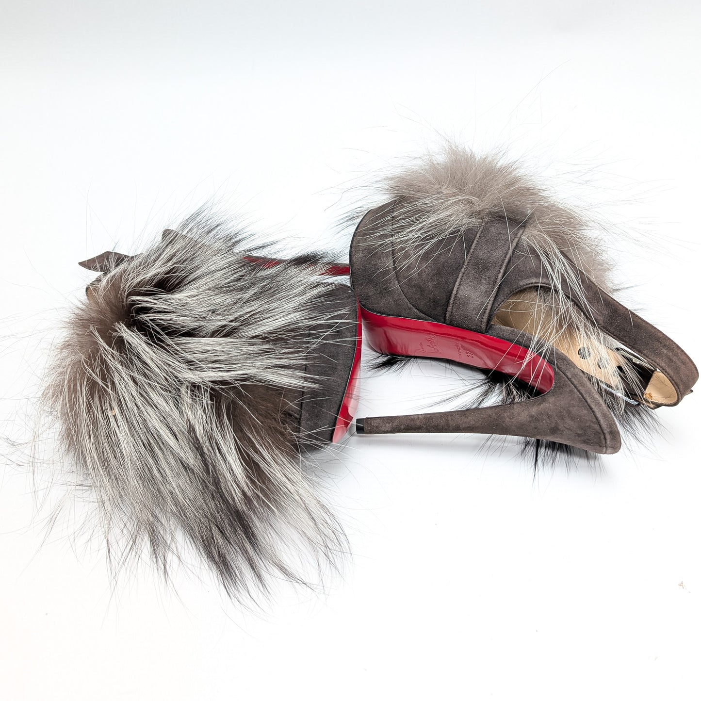 Christian Louboutin fur slingback - EU37|4UK|6US