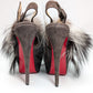 Christian Louboutin fur slingback - EU37|4UK|6US