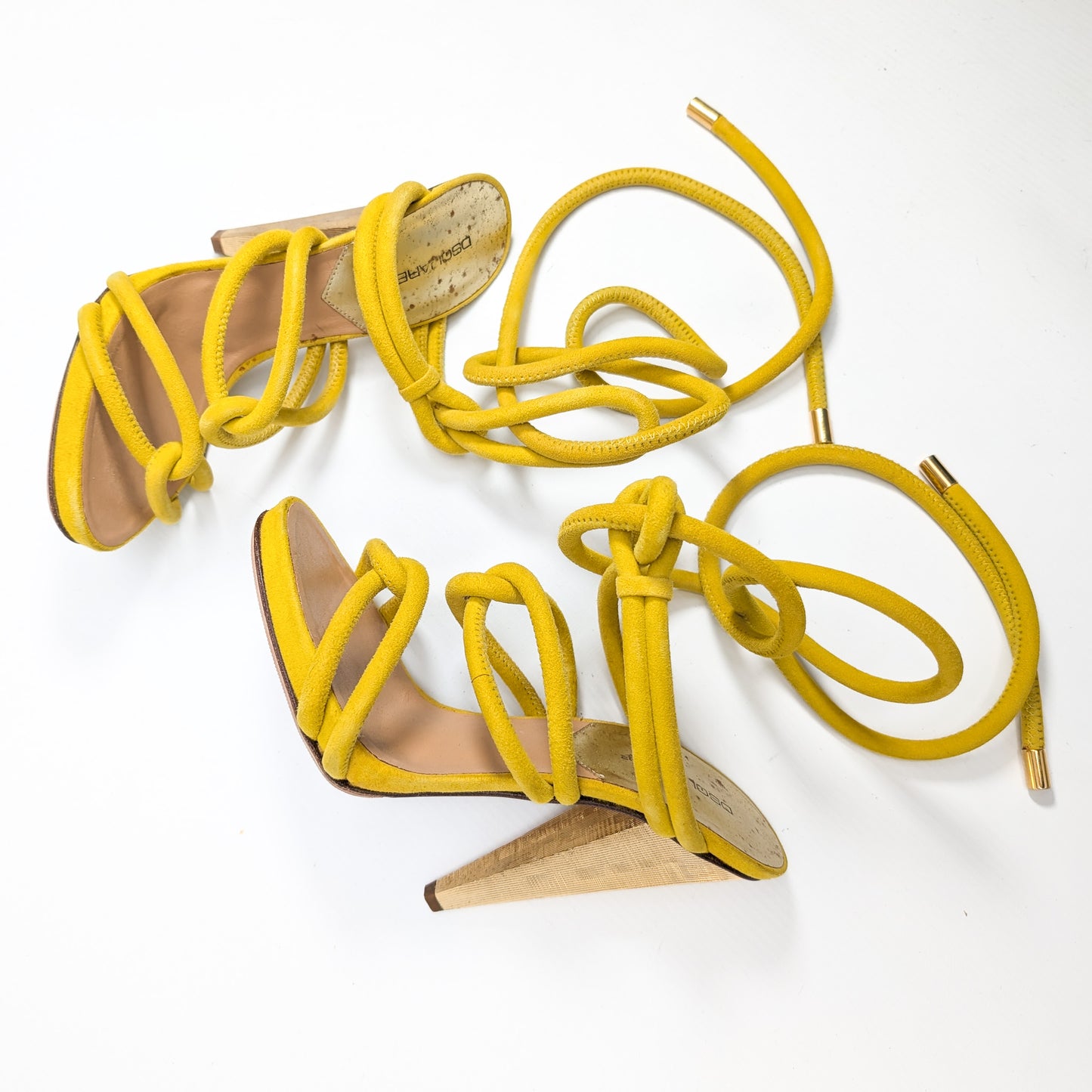 Dsquared2 yellow tie sandals - EU36|UK3|US5