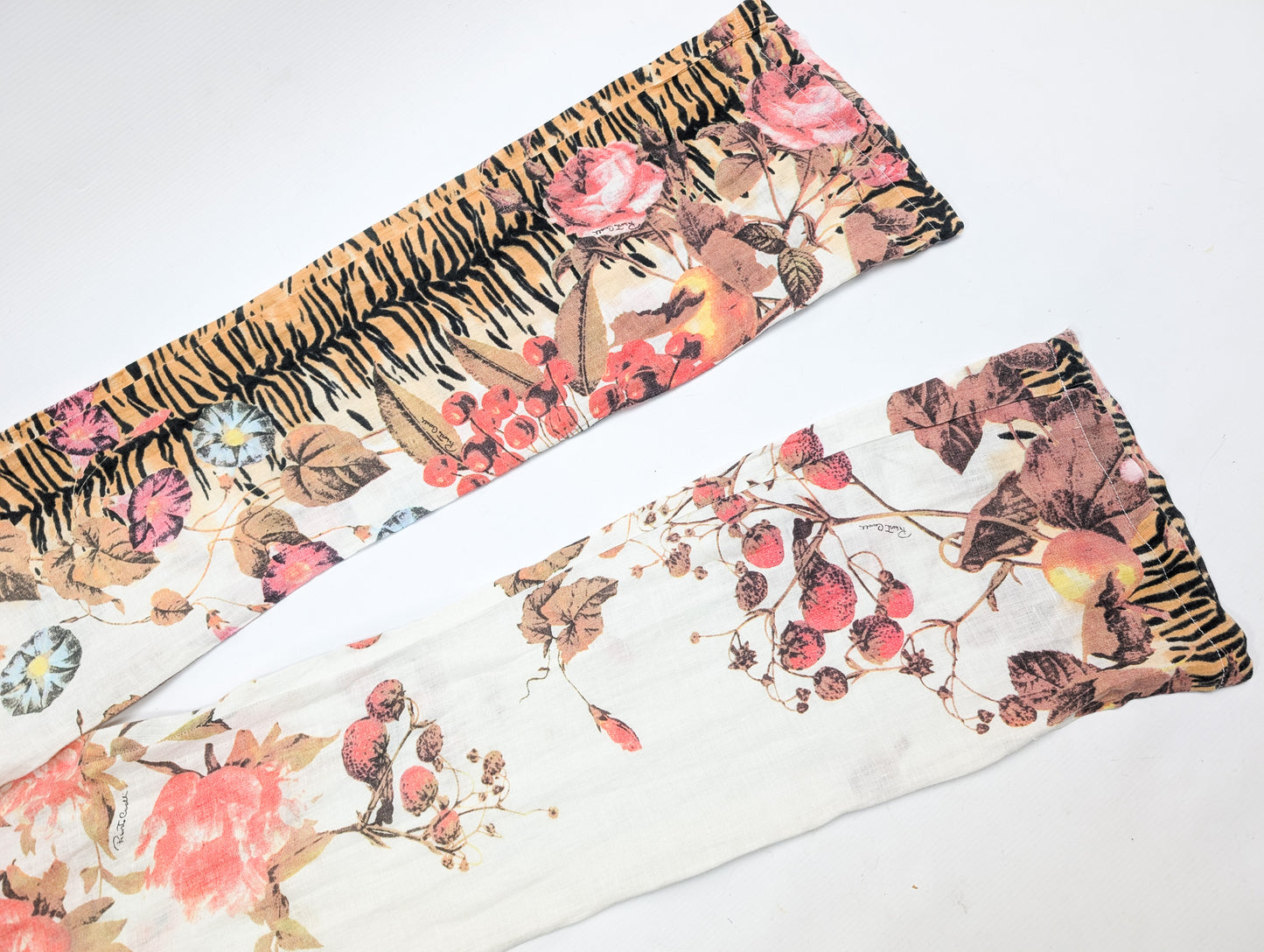 Roberto Cavalli floral print linen trousers - M