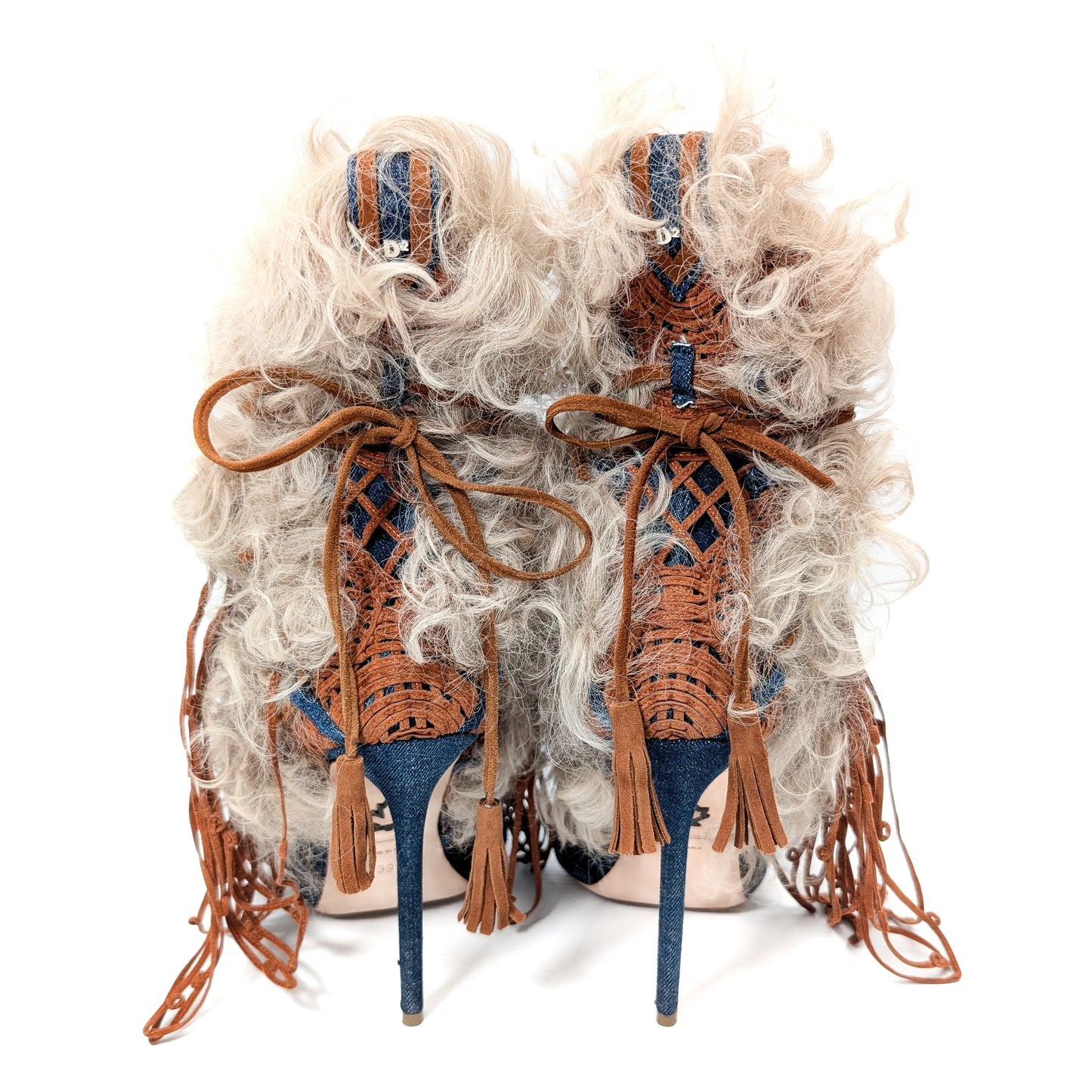 Dsquared2 fur sandals - EU39|UK6|US8