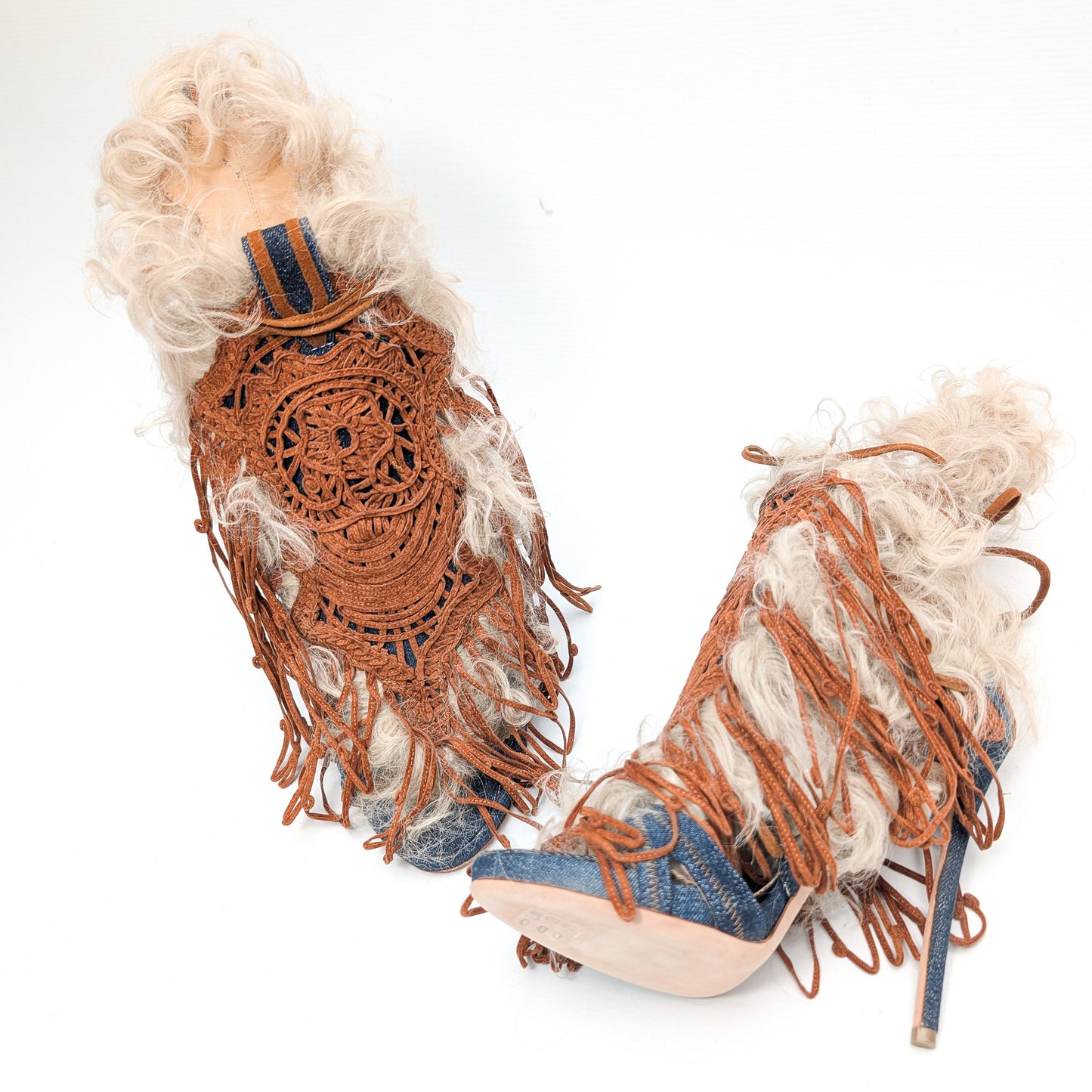 Dsquared2 fur sandals - EU39|UK6|US8