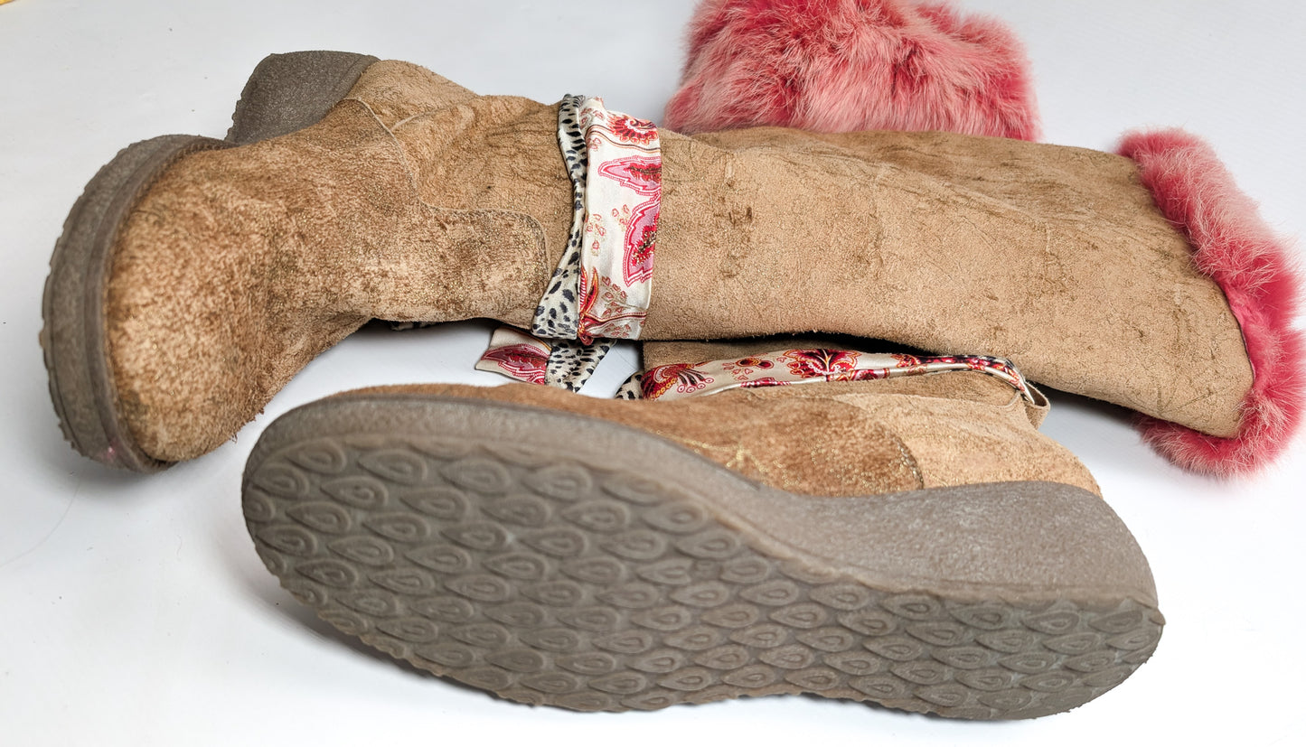 Roberto Cavalli fur-lined boots - EU38|UK5|US7